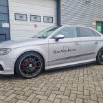 Audi S3 van van Beek Tuning voorzien van belettering
